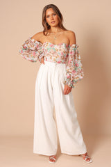 Acantha Bodysuit - Beige Floral