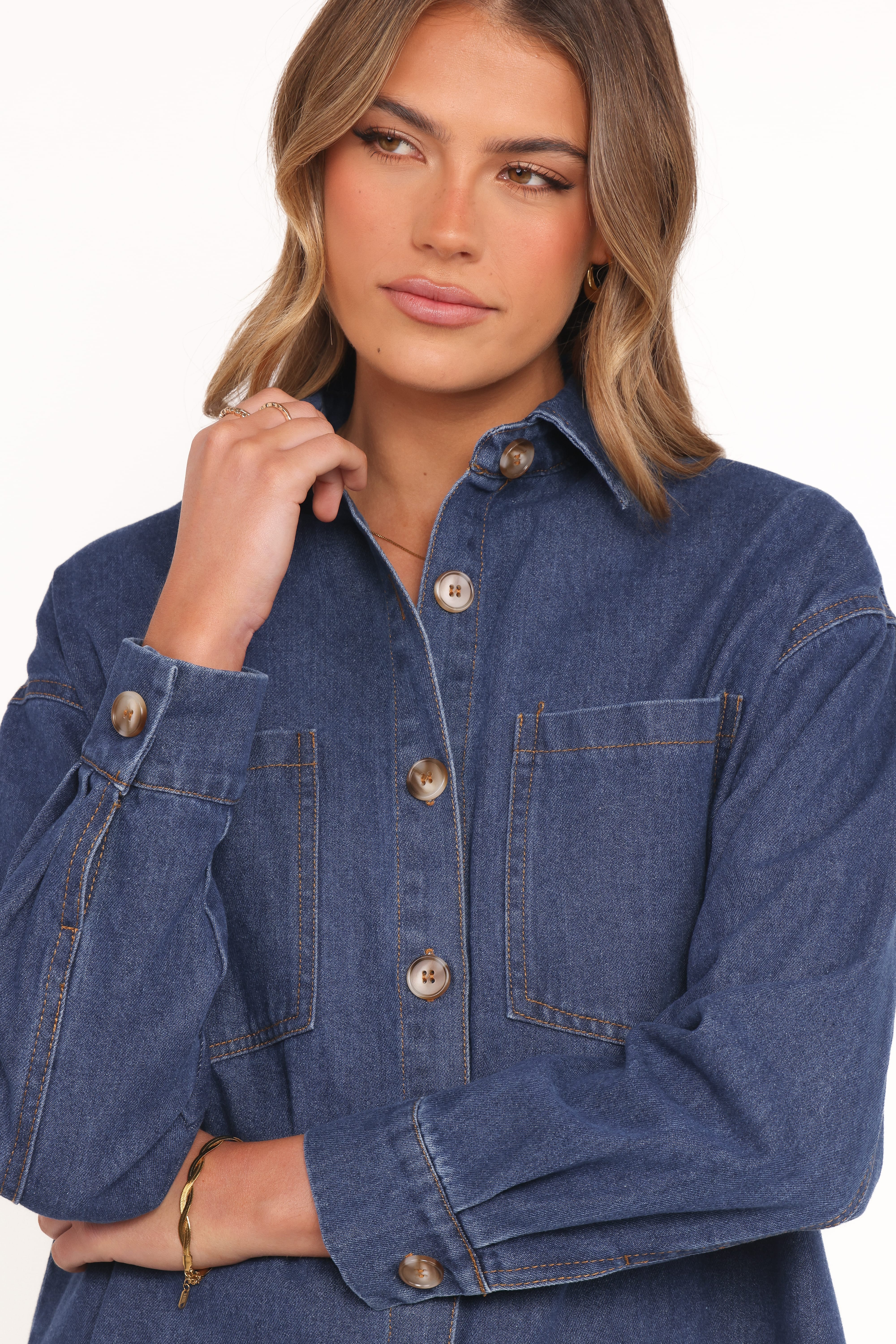 Anicia Denim Shirt - Dark