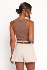 Ari Ribbed Tank - Mocha