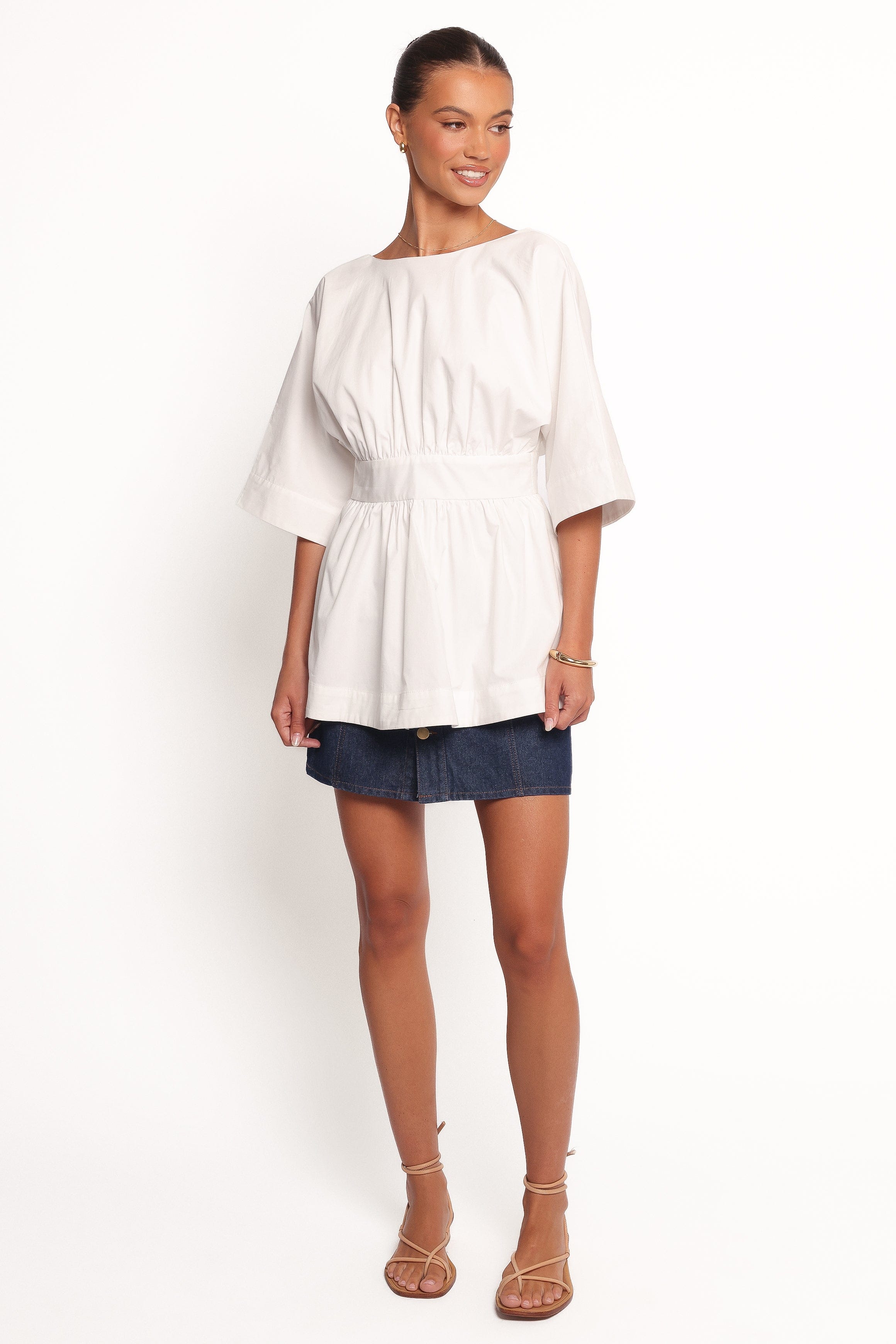 Camila Open Back Top - White