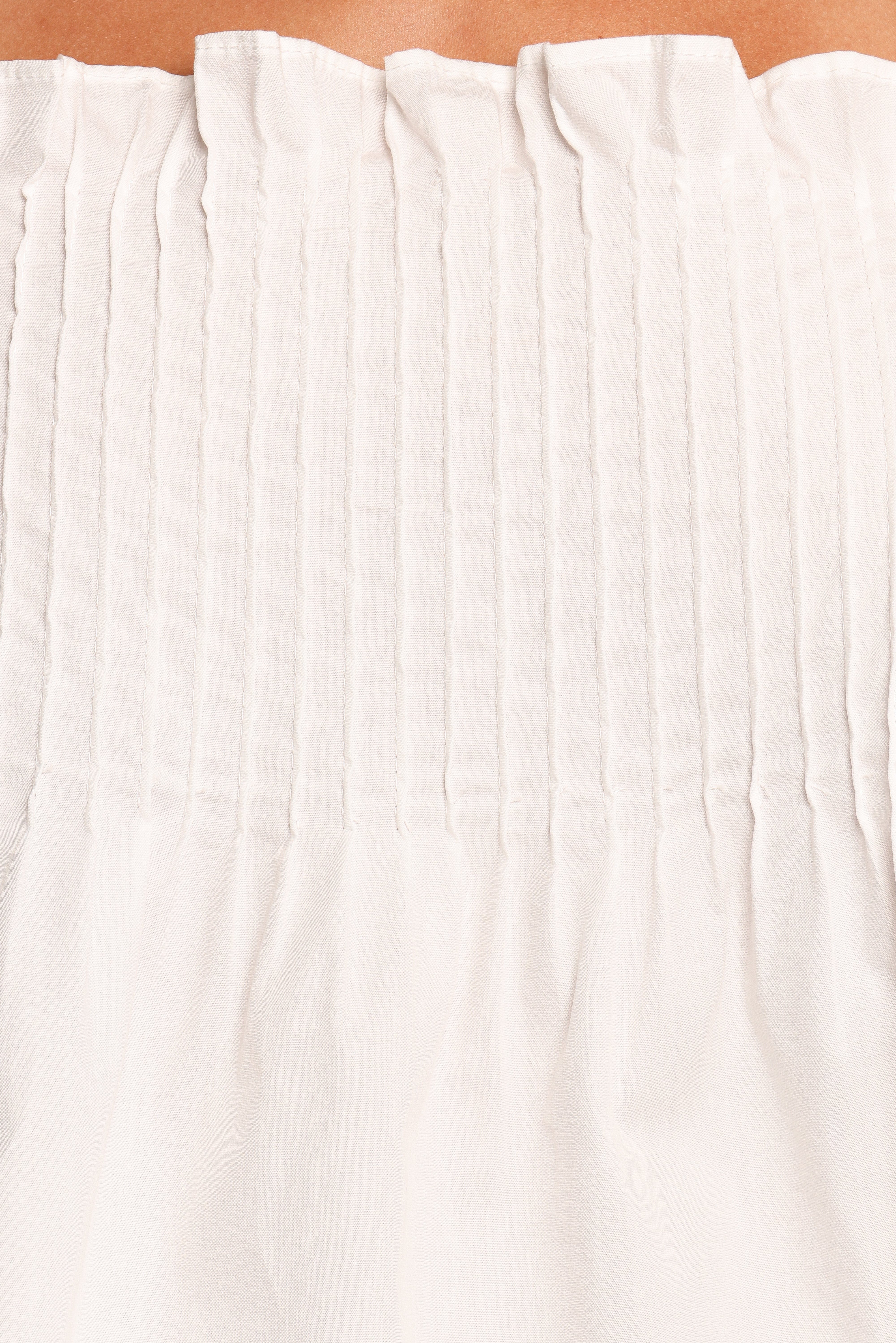 Carson Pleated Top - White