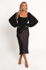 Ceppia Plisse Top - Black