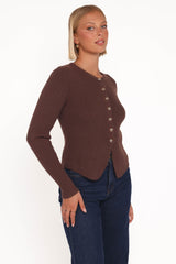 Circe Cardigan Top - Chocolate