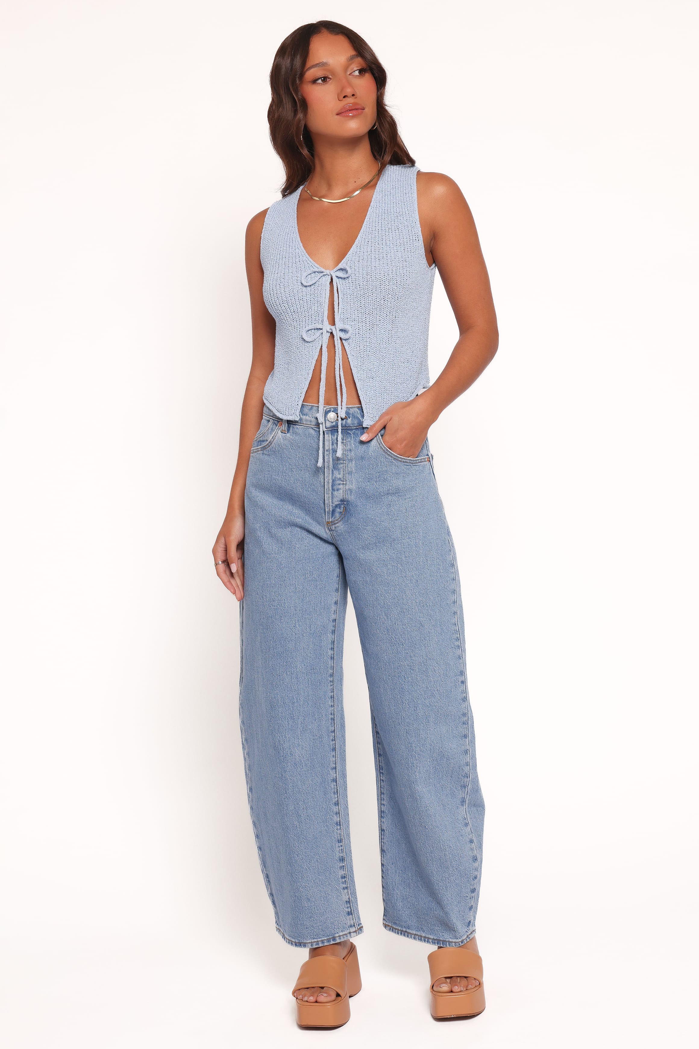 Kendall Knit Top - Light Blue