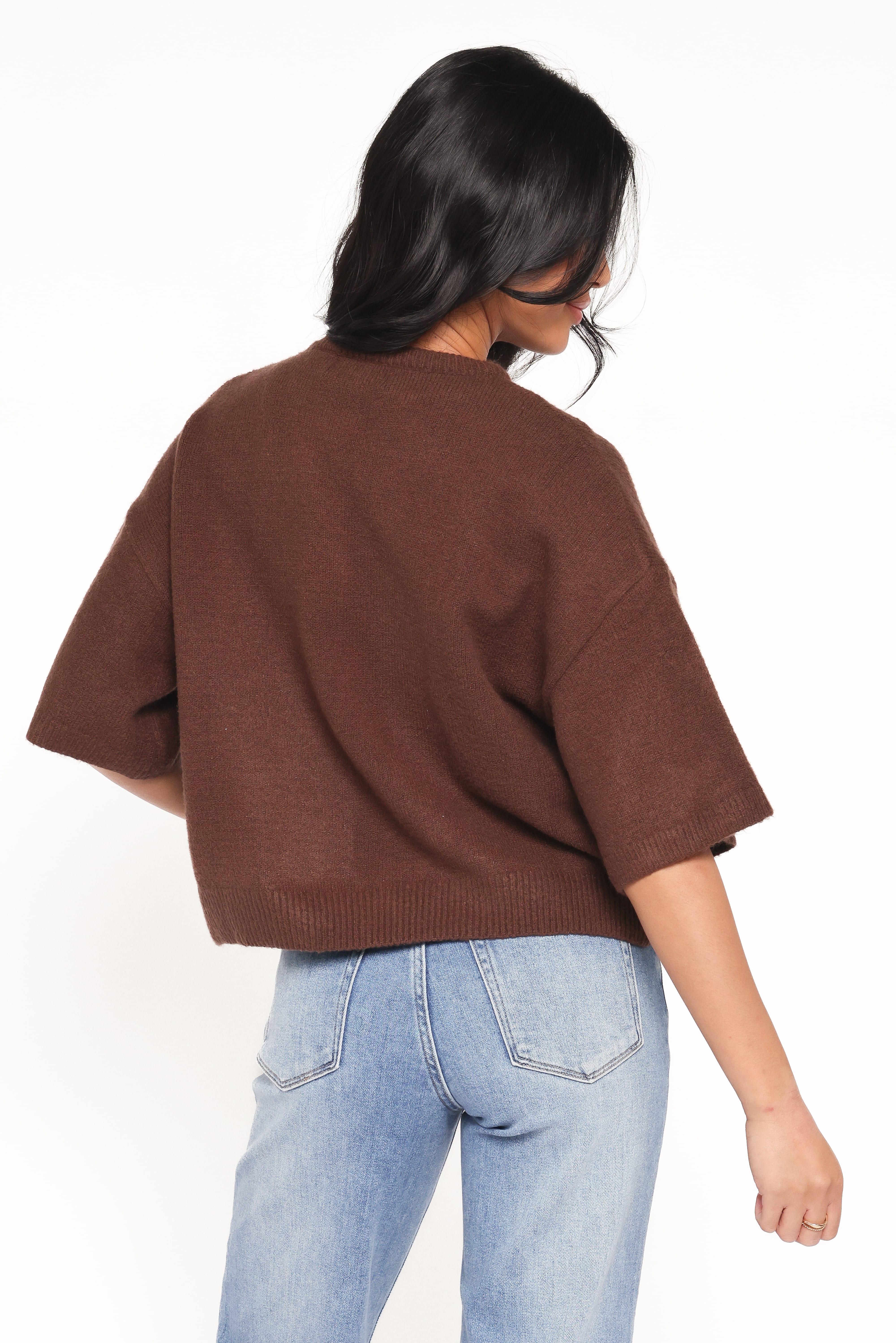 Lilith Knit Top - Chocolate Brown