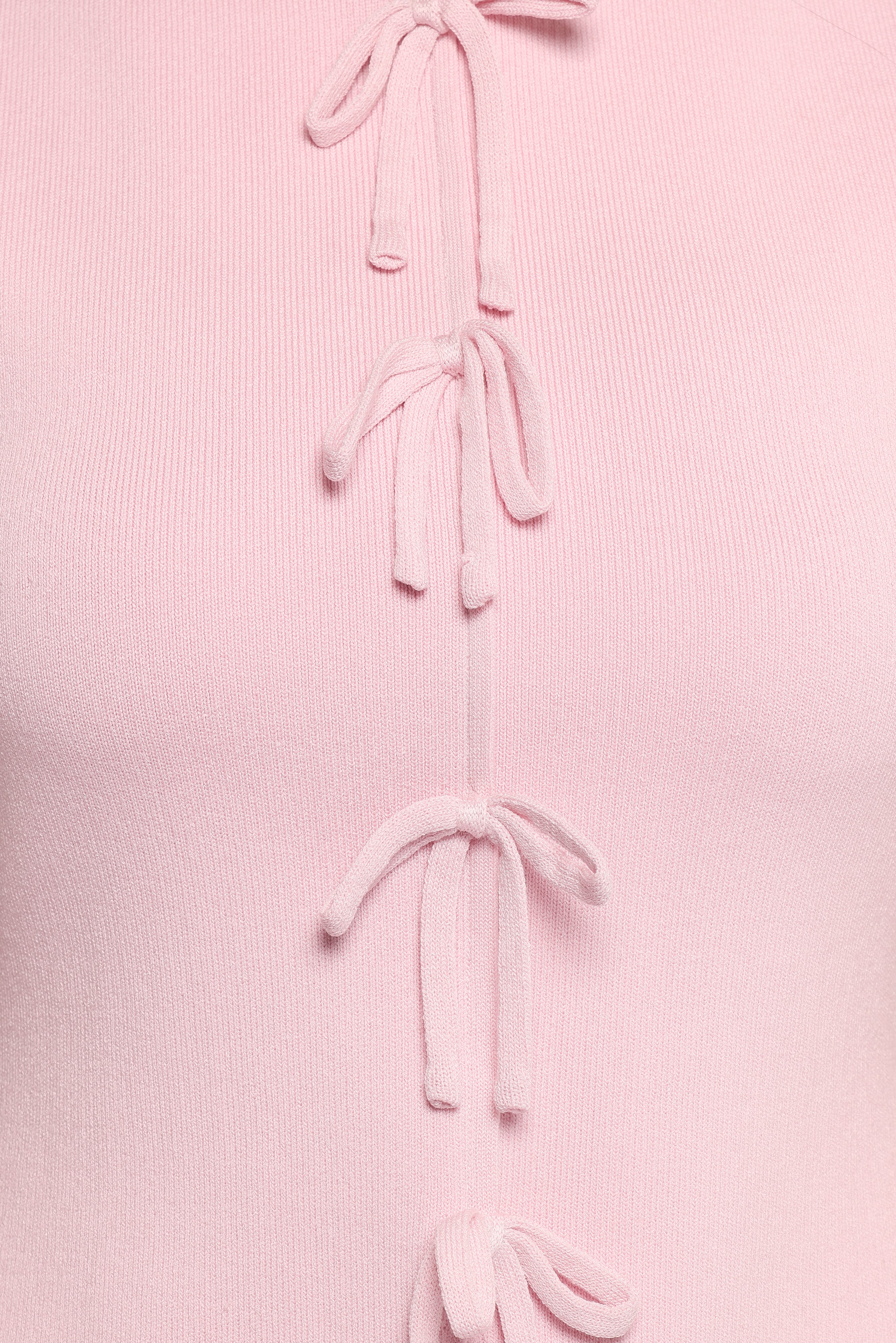 Milani Bow Knitted Top - Light Pink