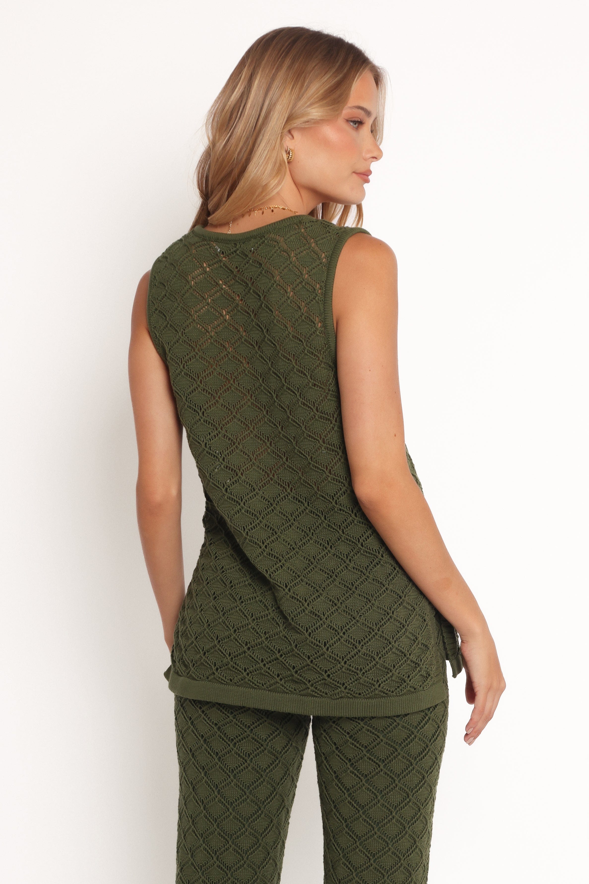 Sable Textured Knit Top - Olive