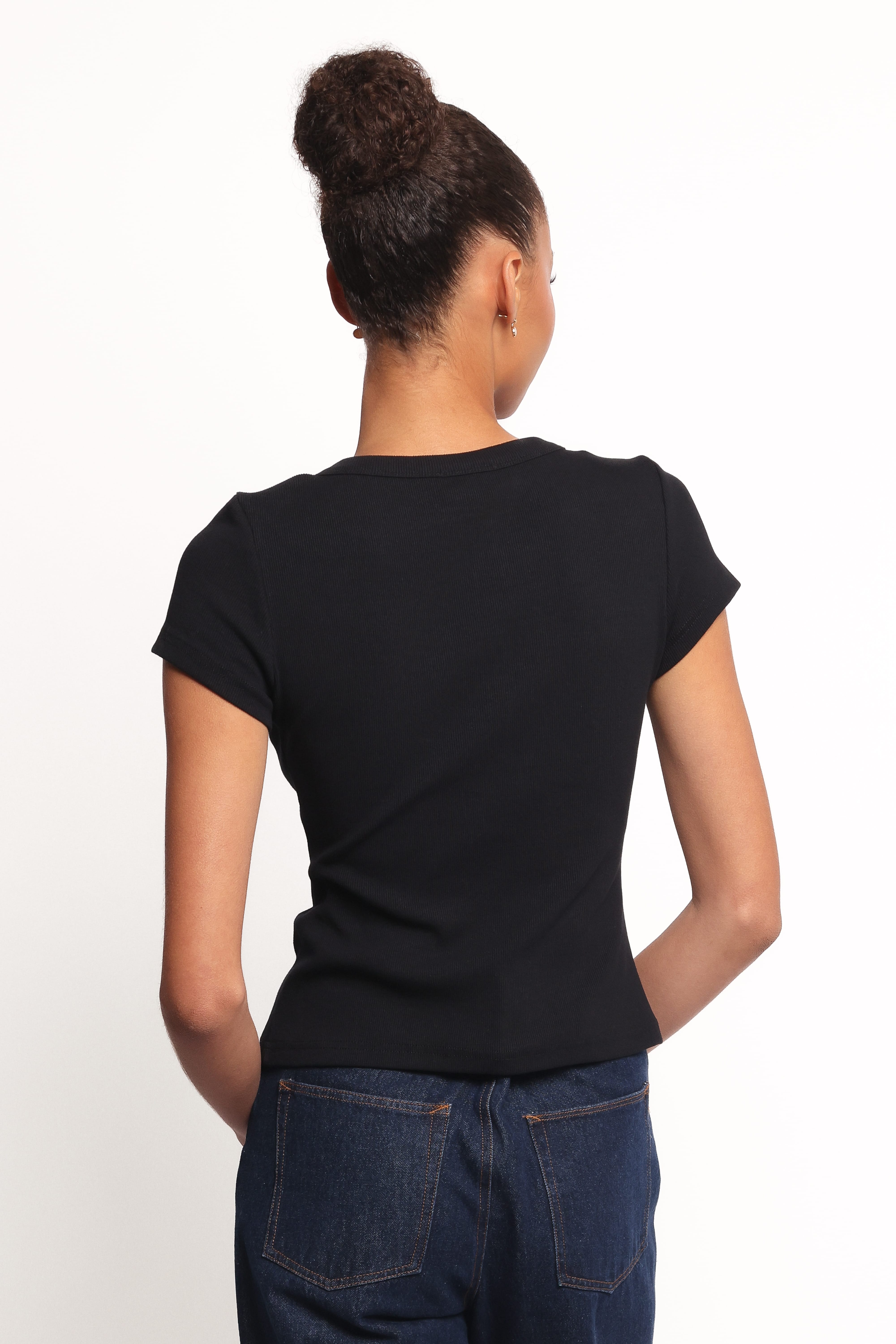 Tylarah Short Sleeve Cardigan Top - Black