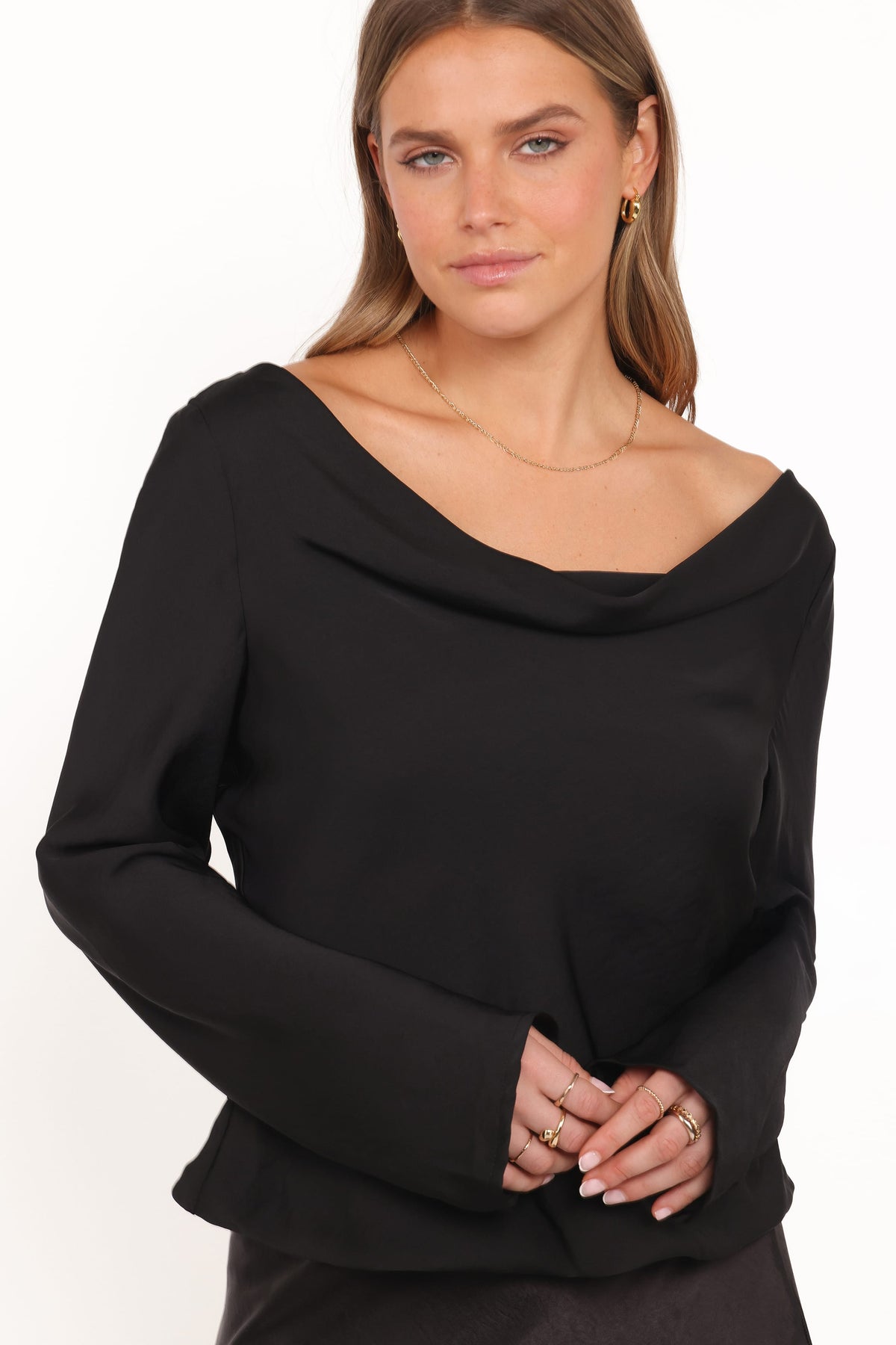 Vinita Long Sleeve Top - Black