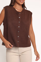 Weston Knit Vest - Dark Chocolate